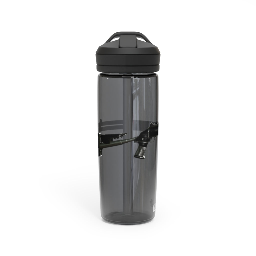 CamelBak Eddy® Water Bottle in 20oz and 25oz sizes, made from durable Tritan™ material, featuring a spill-proof biting valve and easy-carry handle.